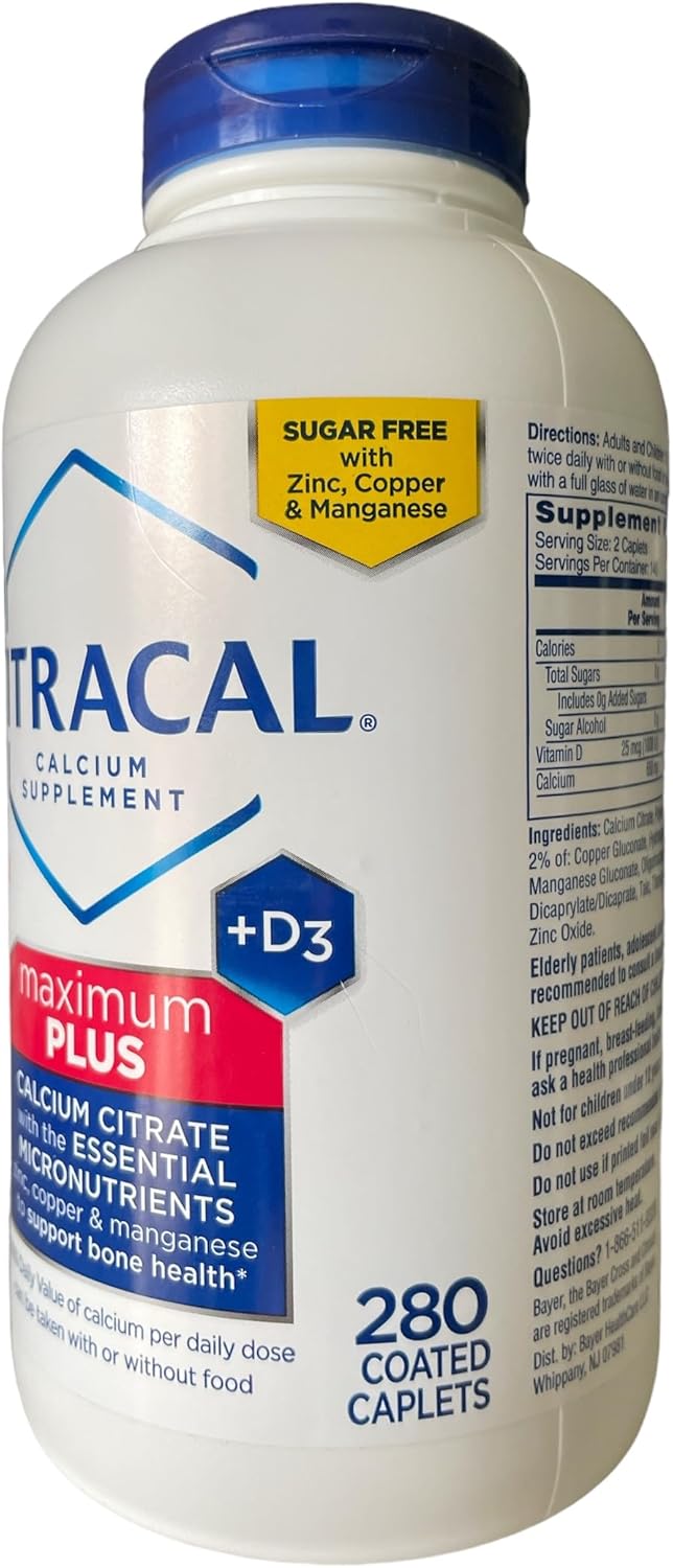 Calcium Citrate Caplets Maximum Plus D3 280 ct. M373