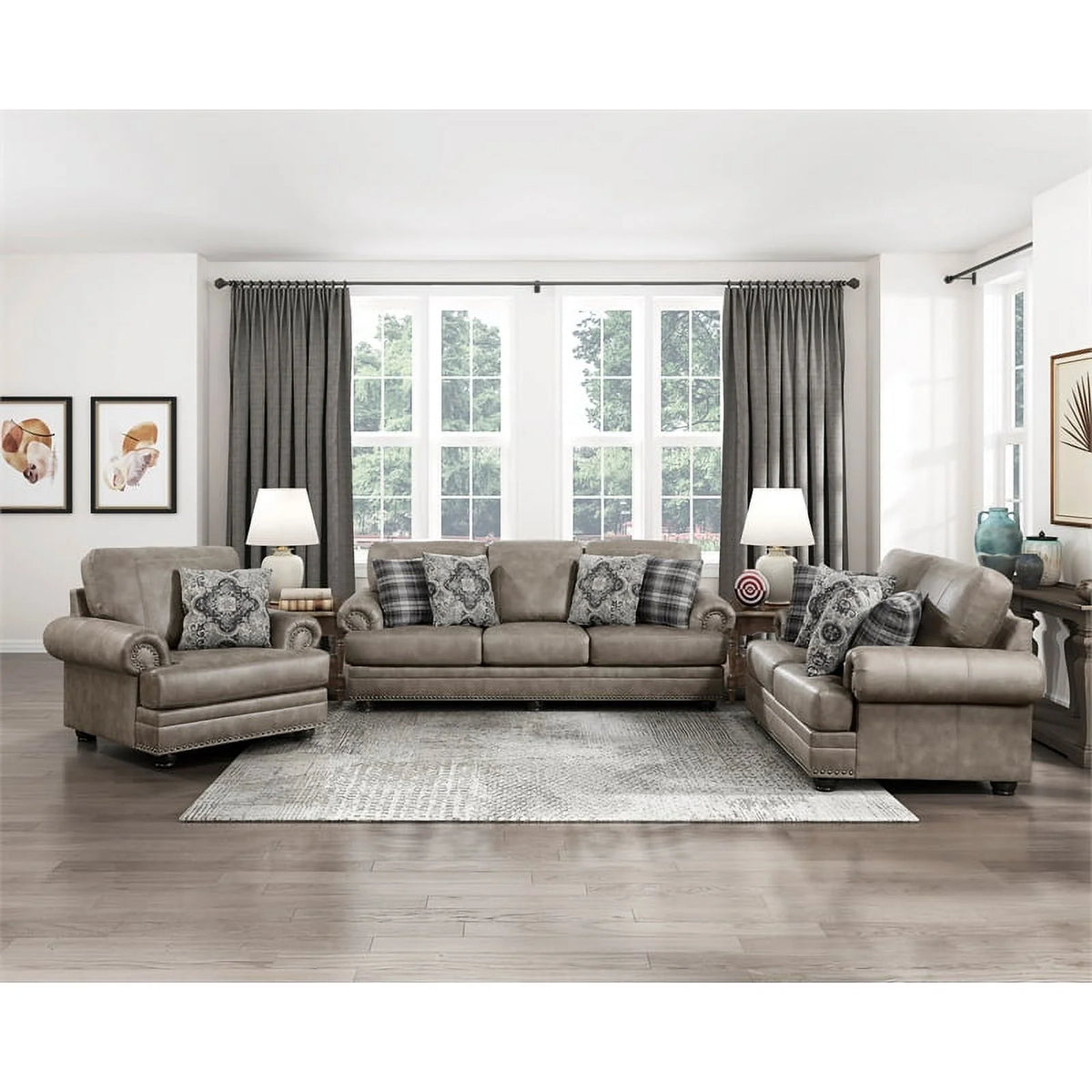 Microfiber Sofa in Mushroom Brown P743367