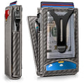 Men Wallet Money Clip Wallet Slim 9 Cards Metal Credit Card Case Magnetic Leather Flip O416169