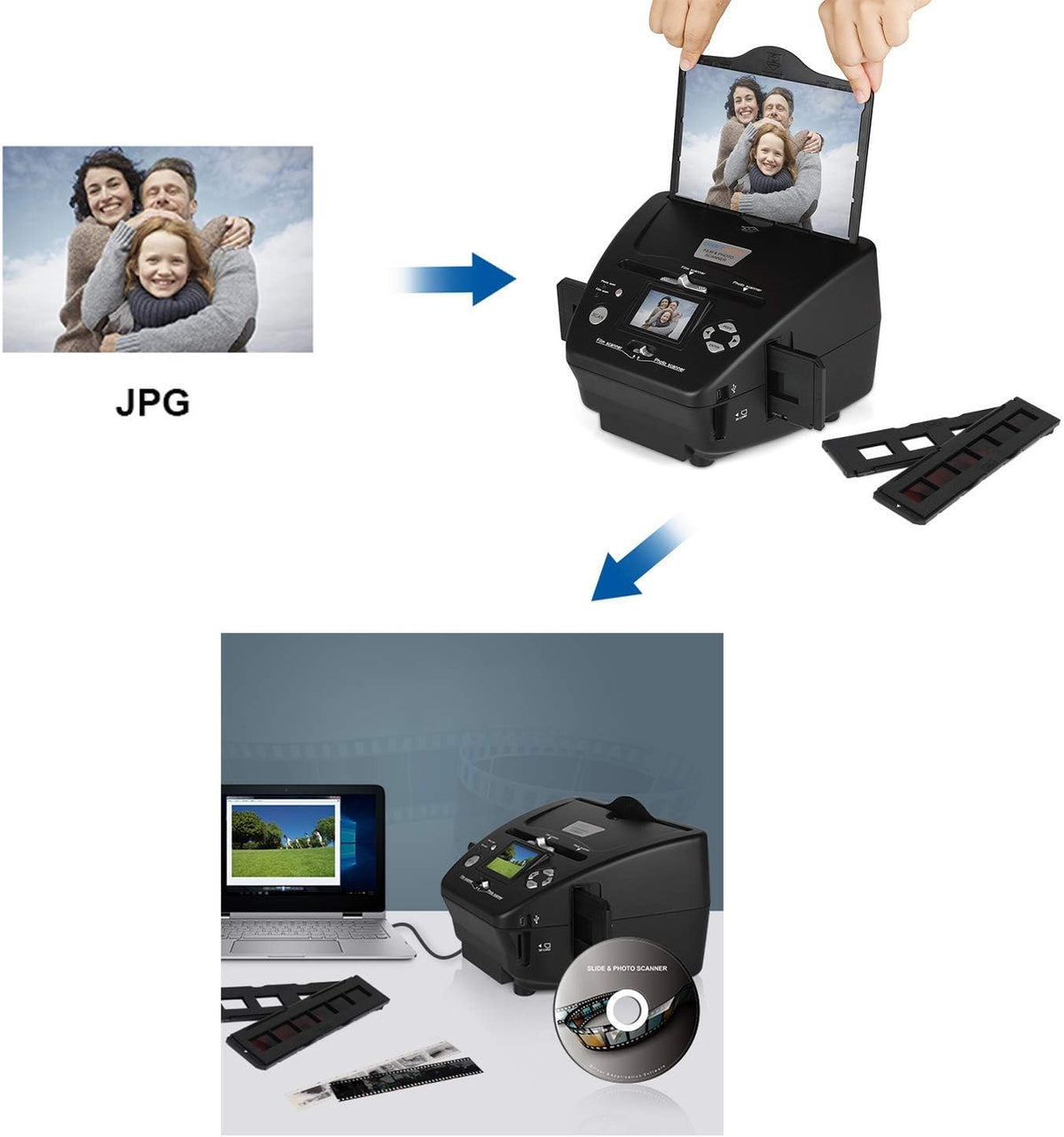16MP Film Scanner with 2.4" LCD Screen M3351