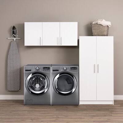 2 Piece White Storage Cabinet Set D53708