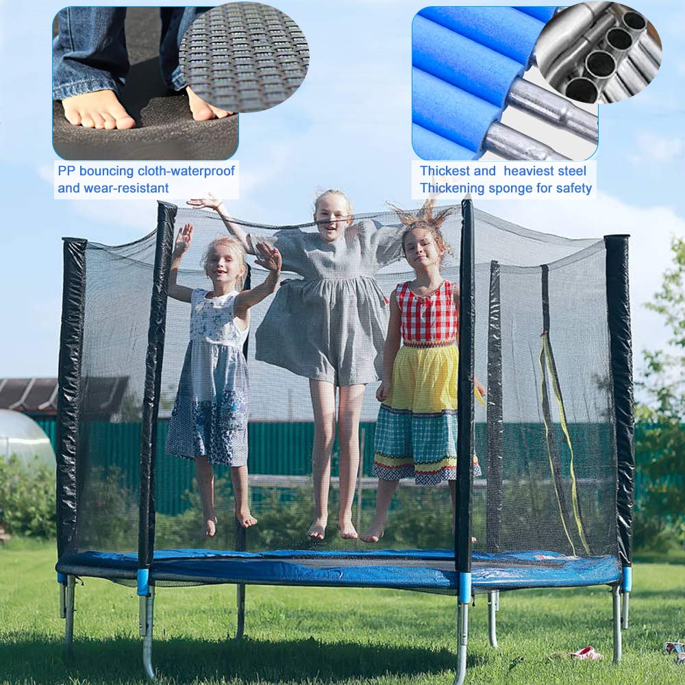 10 FT Trampoline with Safety Enclosure Net Spring Pad F196350