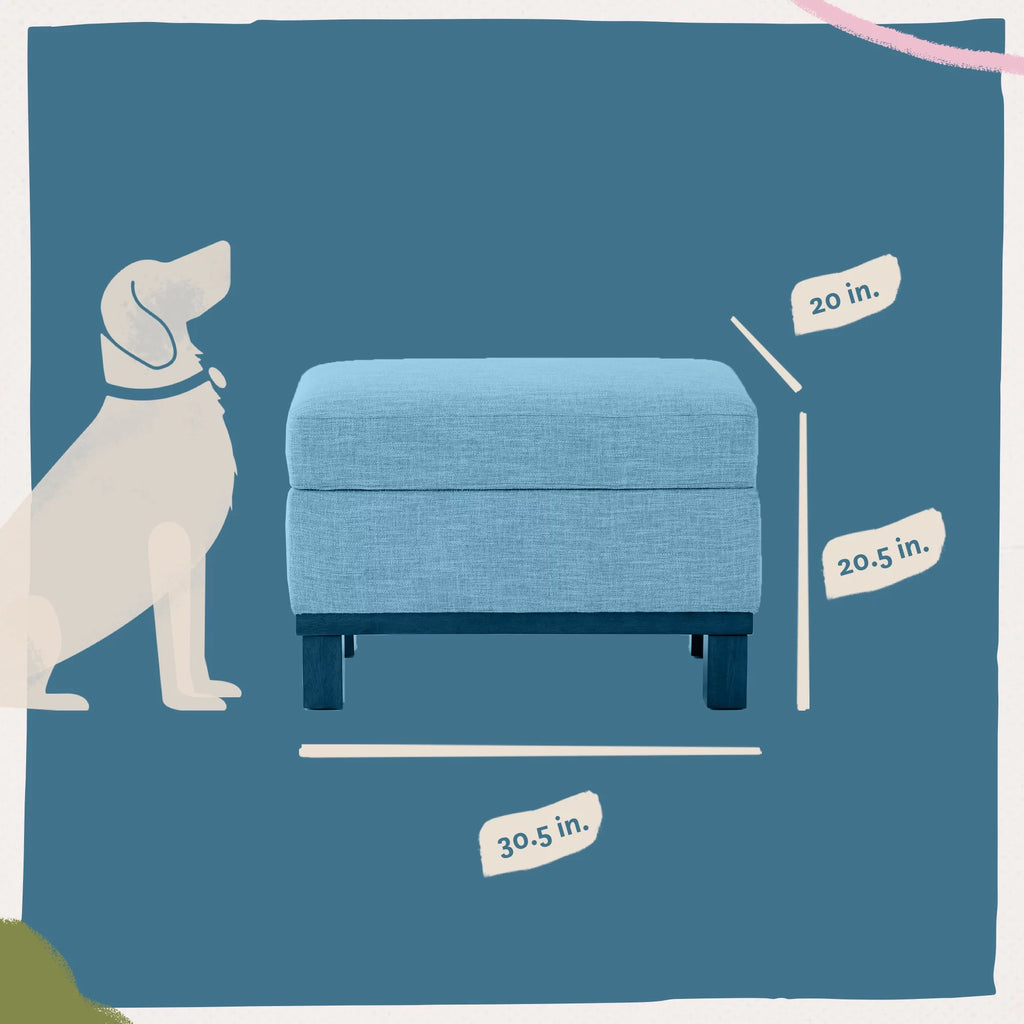 Upholstered Wood Base Storage Ottoman Y51390