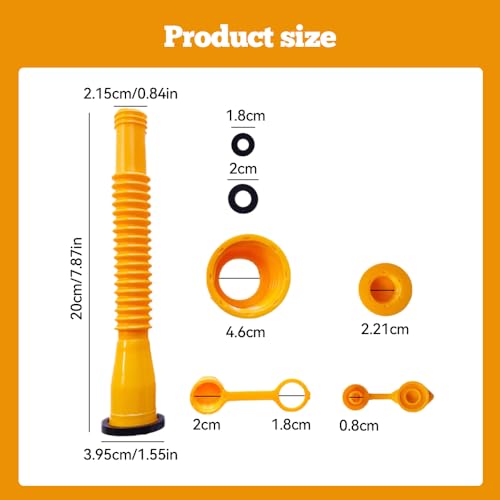 Universal Anti-Spill Gas Can Nozzle Replacement with Flexible Nozzle, 5 Set G6281