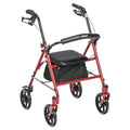 Red 4-Wheel Rollator with 7.5 Casters D792