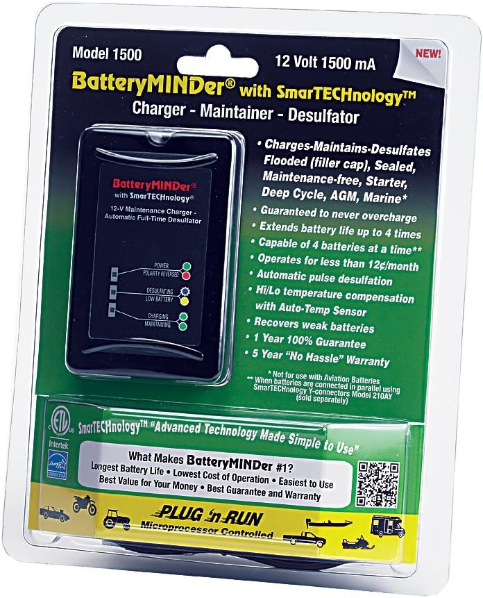 12 Volt 1.5 Amp Battery Charger Maintainer Desulfator R622652
