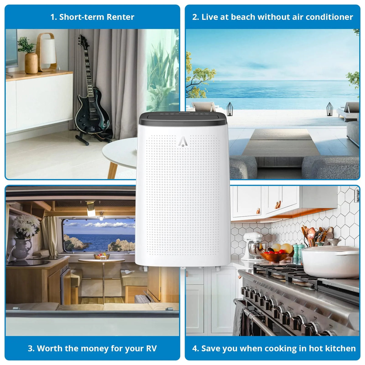 14000 BTU Portable Air Conditioner with Dehumidifier and Cooling Fan T4239