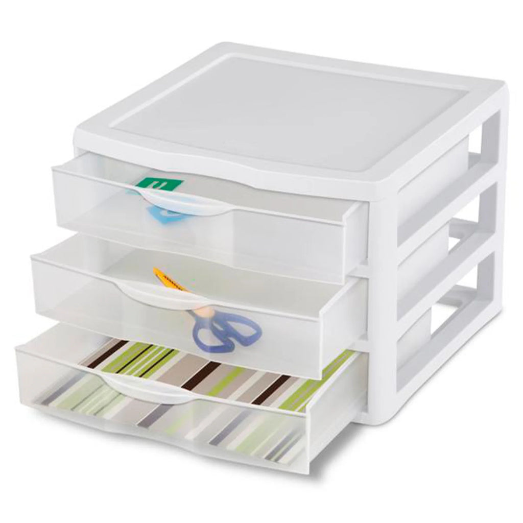 Clear Plastic 3 Drawer Storage System, 3 Pack H31879
