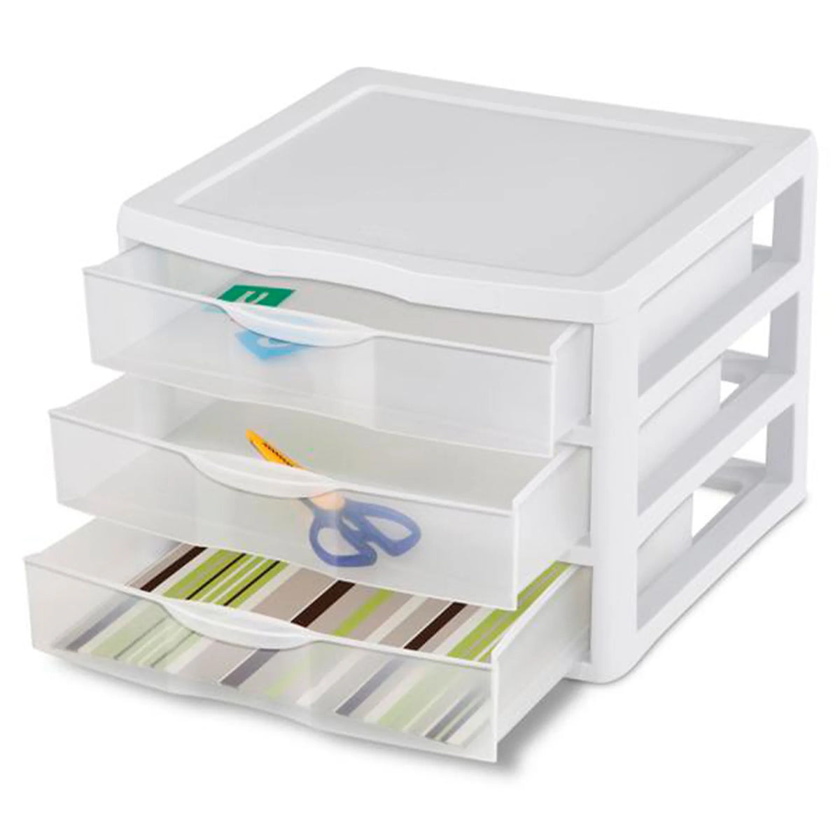 Clear Plastic 3 Drawer Storage System, 3 Pack H31879