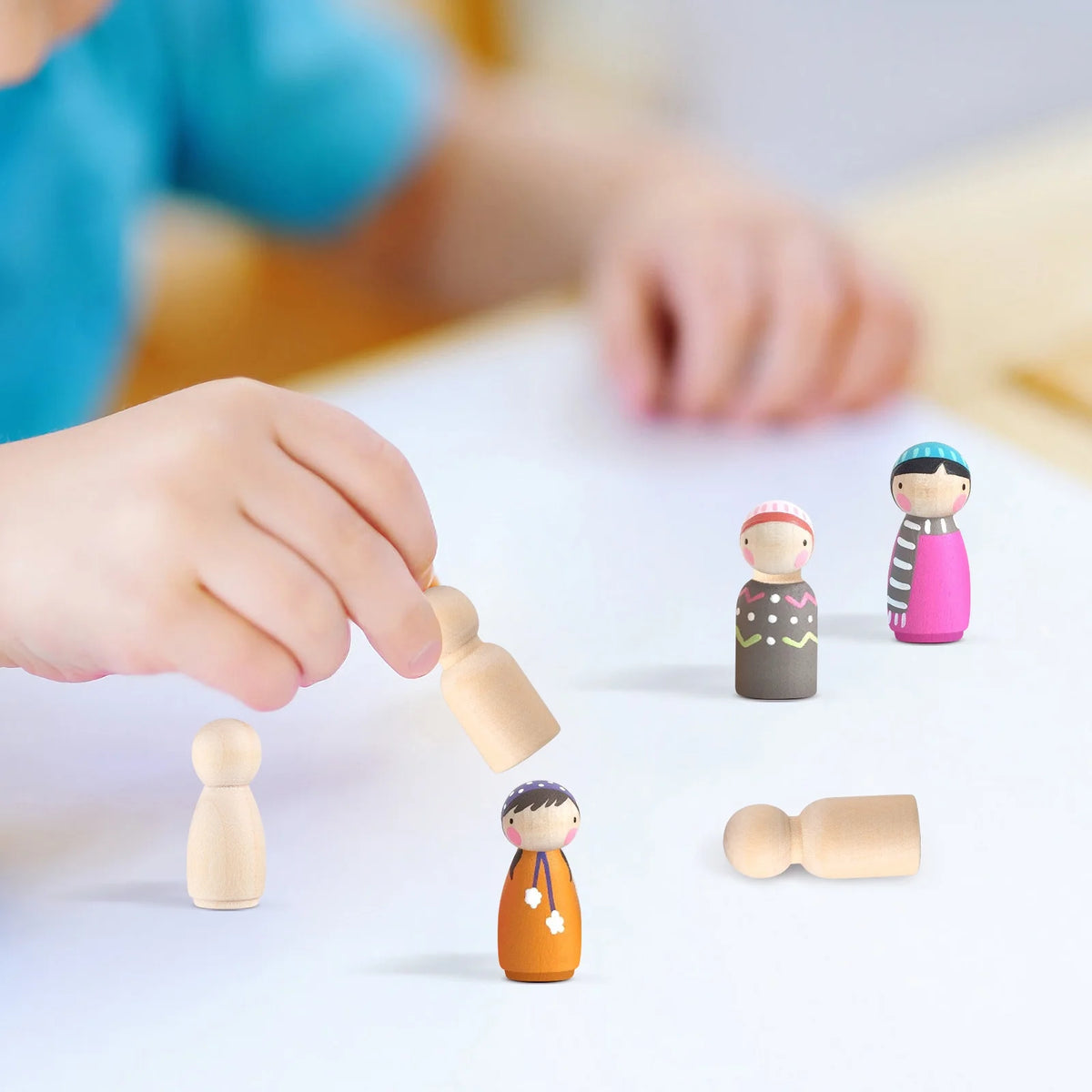 50pcs Unfinished Wooden Peg Dolls A18855