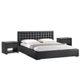 Black Tufted 3 Piece Queen Platform Bedroom Set Z6639