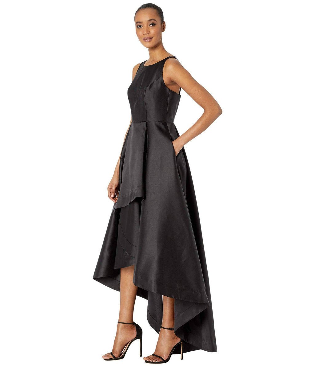 Black Mikado High-Low Gown M952