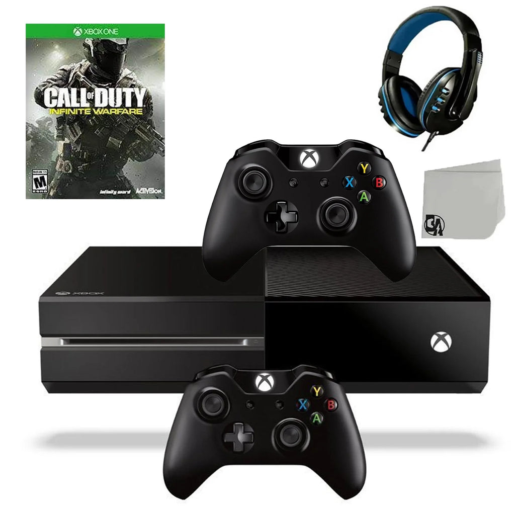 Black 500GB Gaming Console with Headset and 2 Controllers I2178