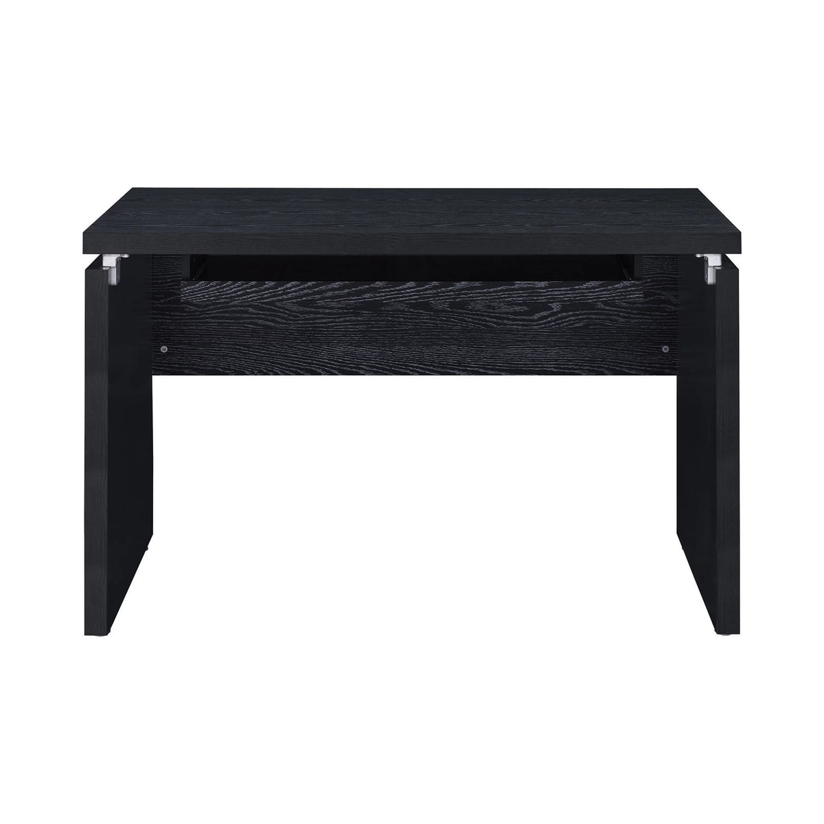 Black Oak Computer Desk with Keyboard Tray S852372