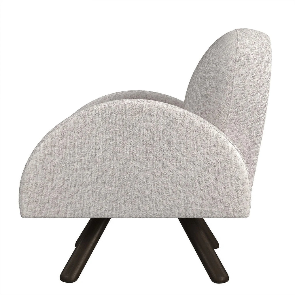 Beige Accent Chair with Wood Frame E167
