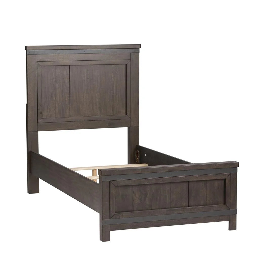 Dark Gray Twin Panel Bed W7047
