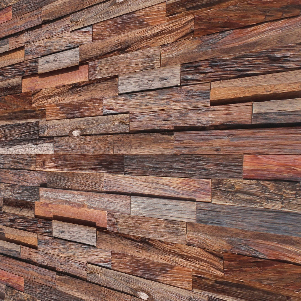 3D Mixed Brown Natural Solid Barn Wood Panels 10.40 sqft per Box G904