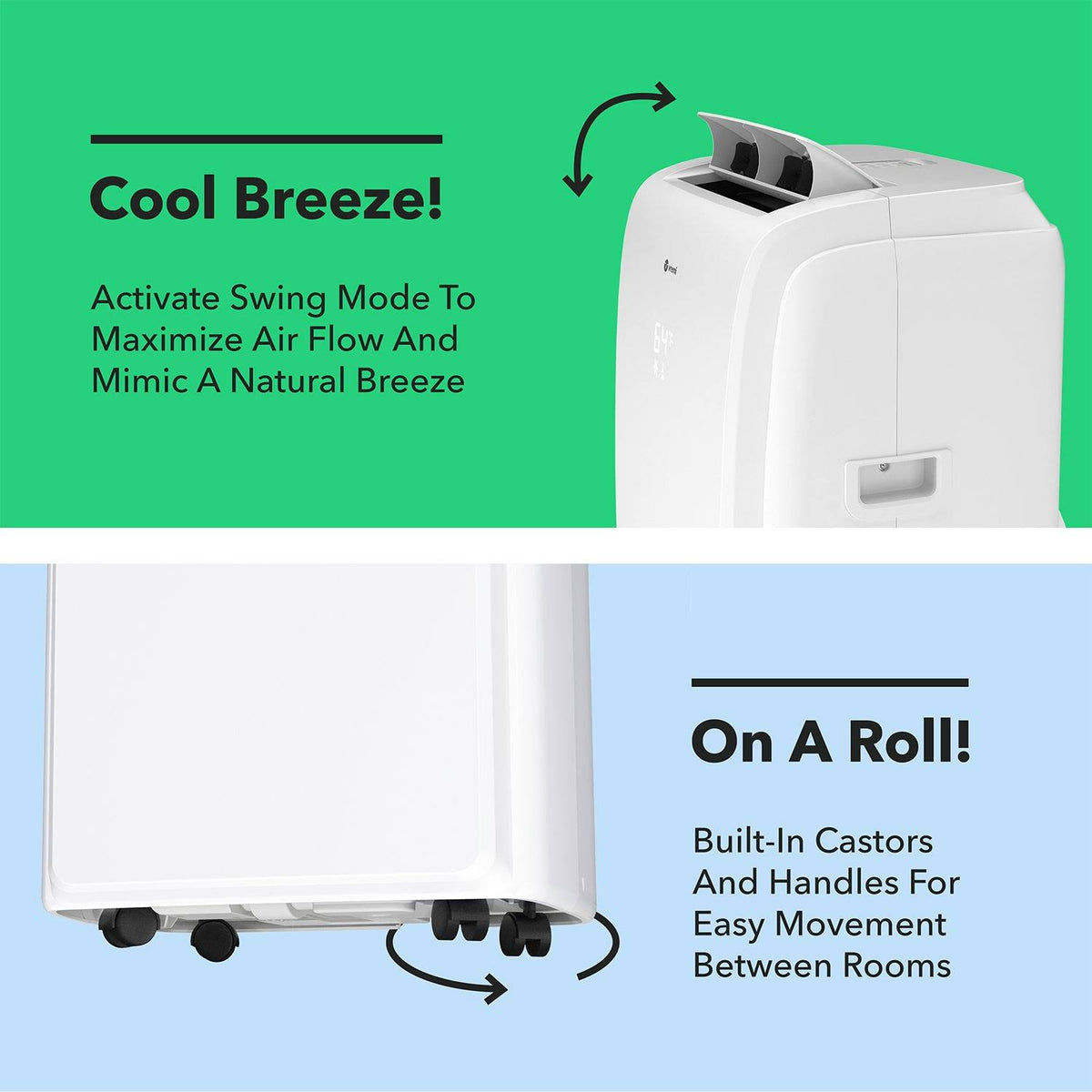 12,000 BTU Portable Air Conditioner with LED Display and Remote Q880