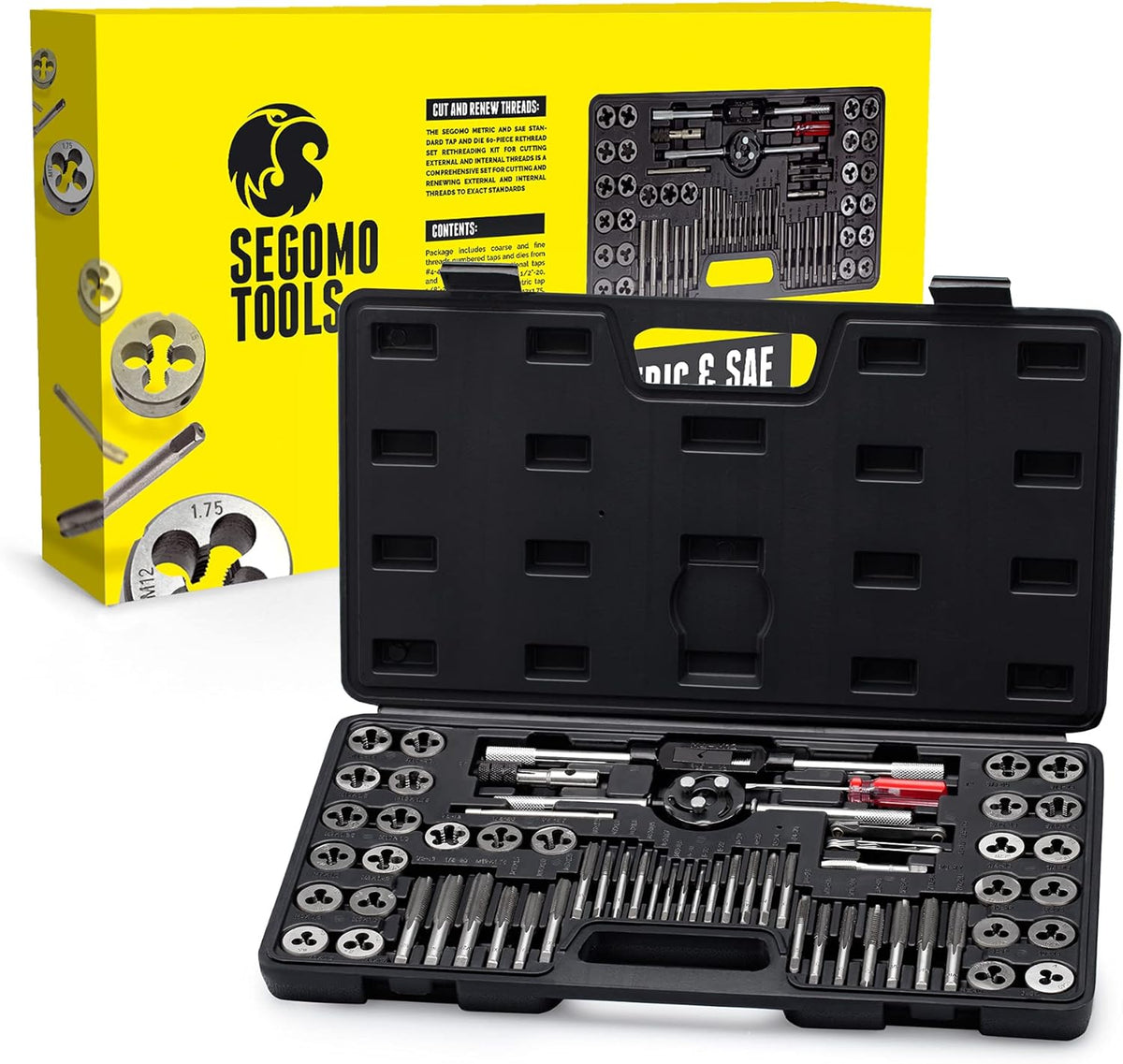 60 Piece Metric & SAE Tap and Die Set with Storage Case Z9578
