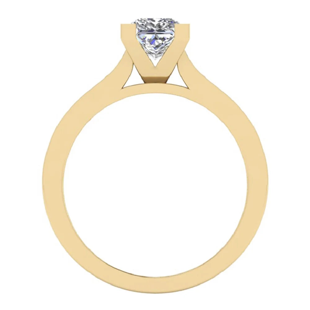 14K Gold Princess Cut Diamond Engagement Ring C671