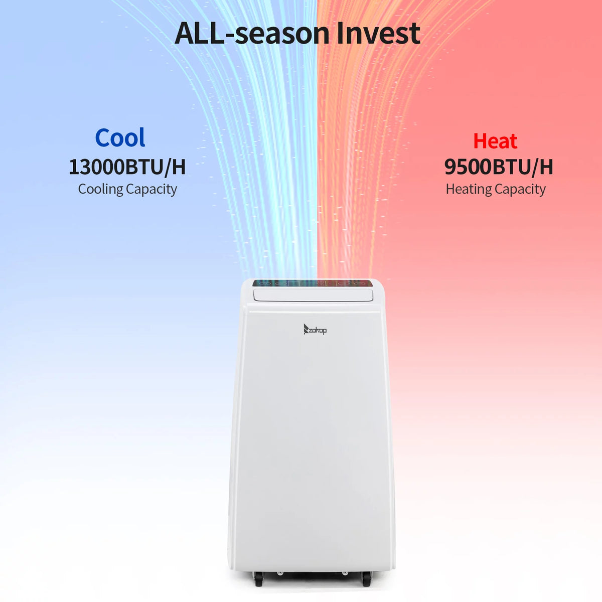 13000BTU Portable Air Conditioner Cooling Heating Dehumidification Fan H763