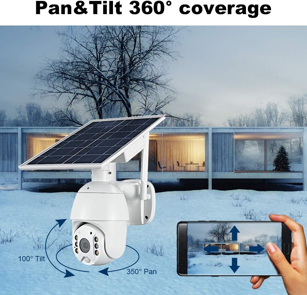 Wireless Solar Security Camera 1080P Night Vision 2-Way Audio U98005