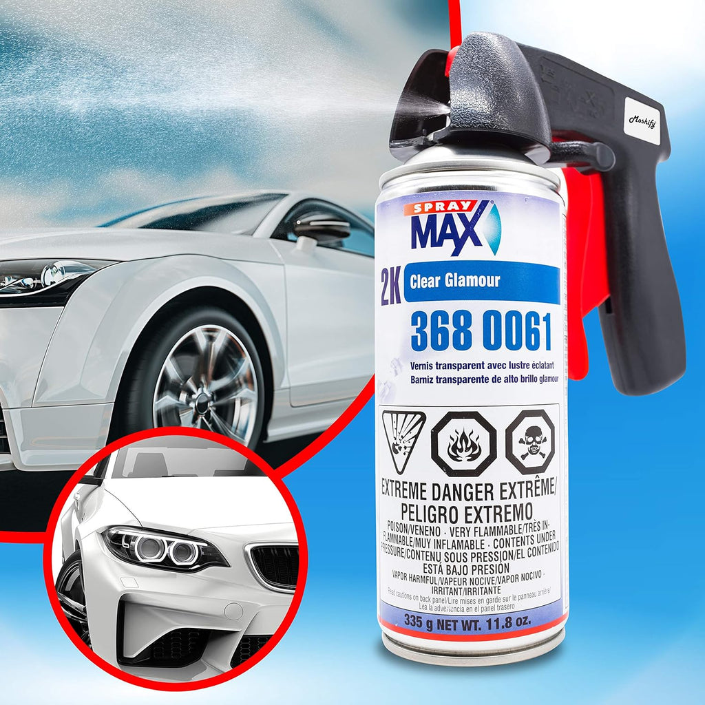 2K Clear Coat Aerosol Spray Can High Gloss Automotive Clear Coat Two Stage Clear Coat with Spray Can Trigger Pack of 2 U84243
