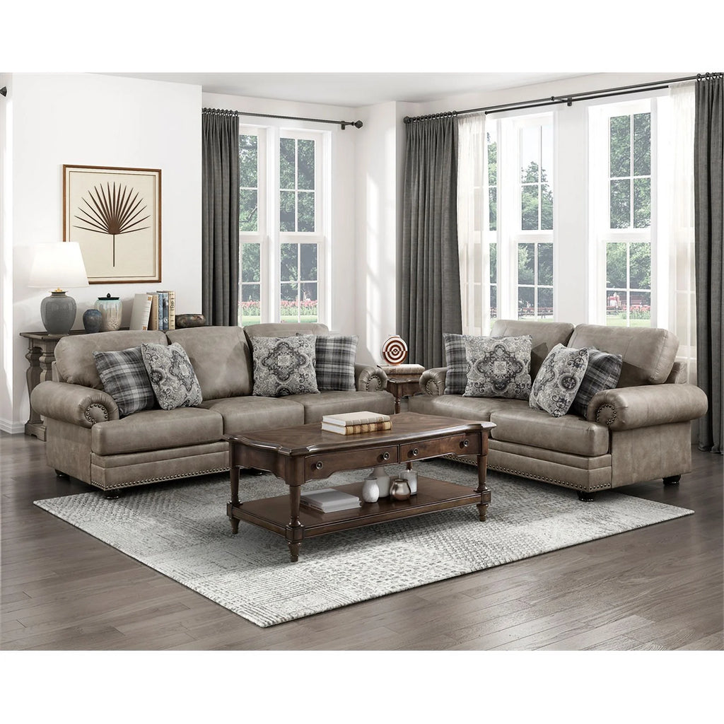 Microfiber Sofa in Mushroom Brown P743367