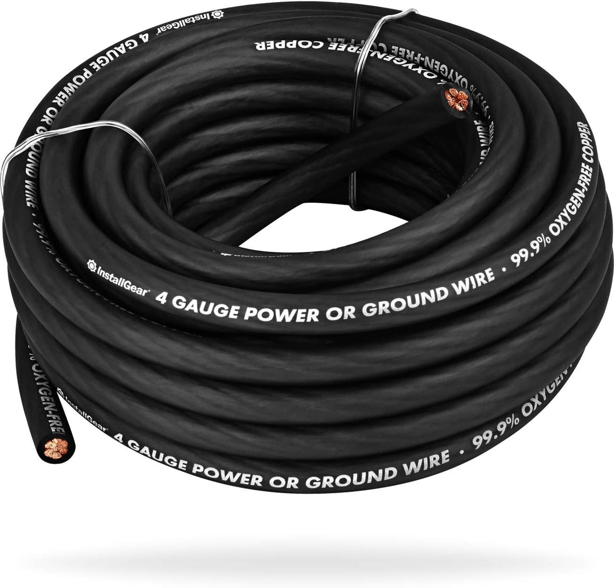 1/0 Gauge OFC Pure Copper Power Ground Wire Cable 25ft Black T265314