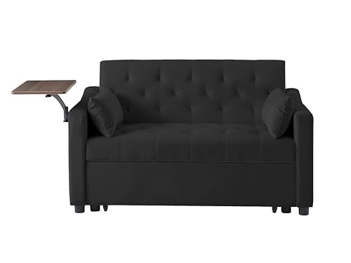 3 in1 Velvet Convertible Loveseat Sleeper Sofa Bed with Storage Pockets Y410
