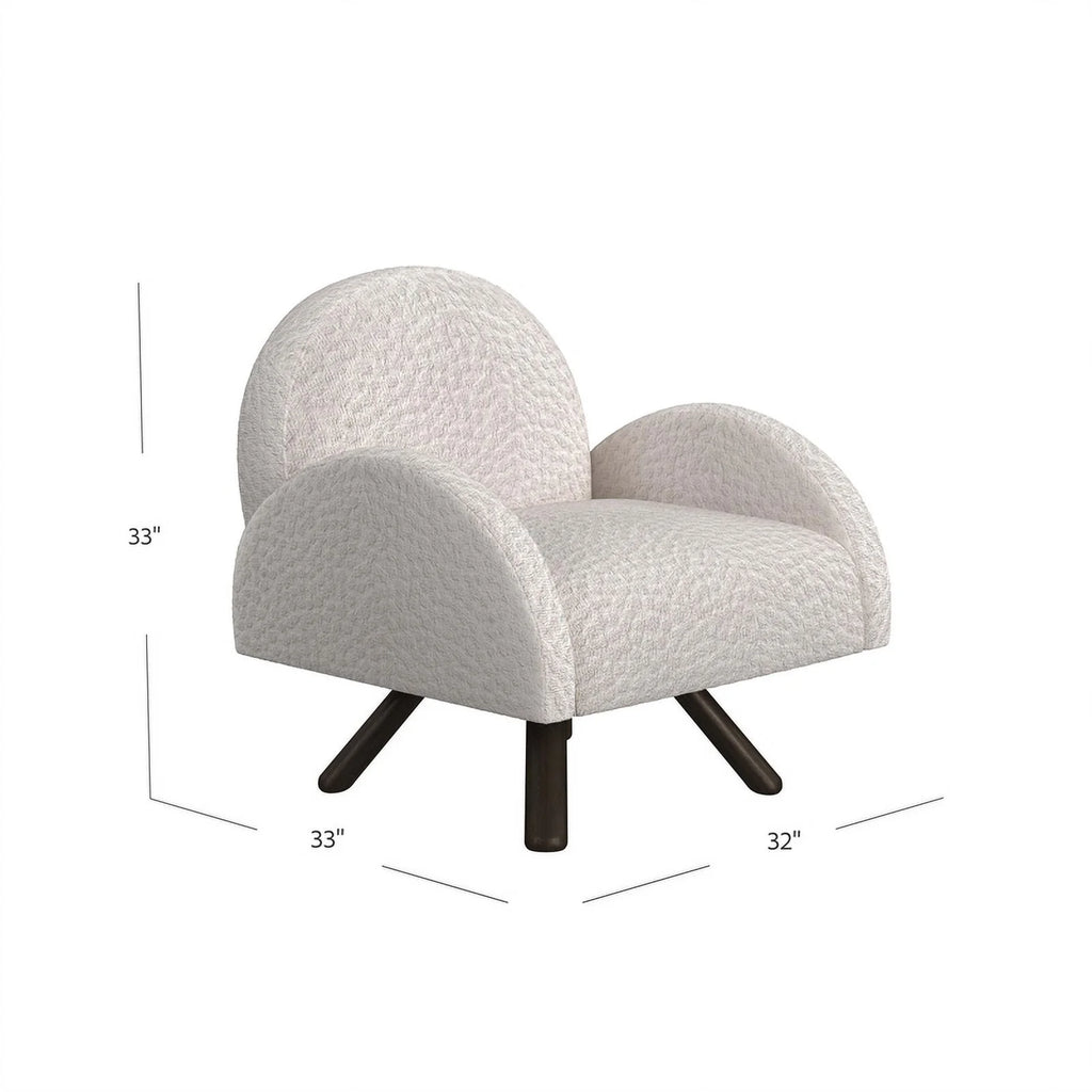 Beige Accent Chair with Wood Frame E167