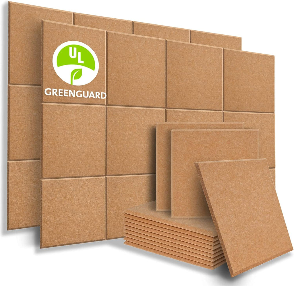 12 Pack Acoustic Panels Sound Dampening Panels, Brown C5973