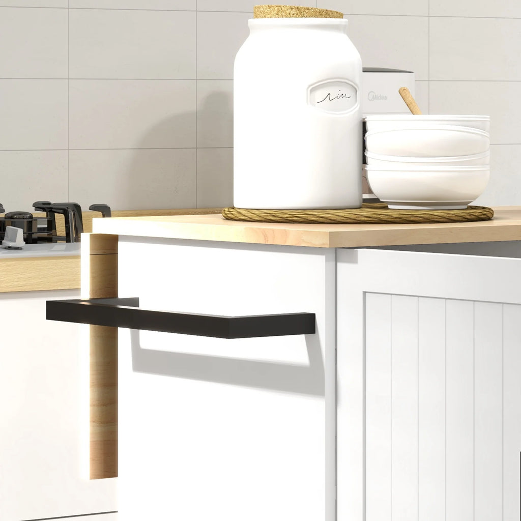 White Kitchen Island on Wheels T72067