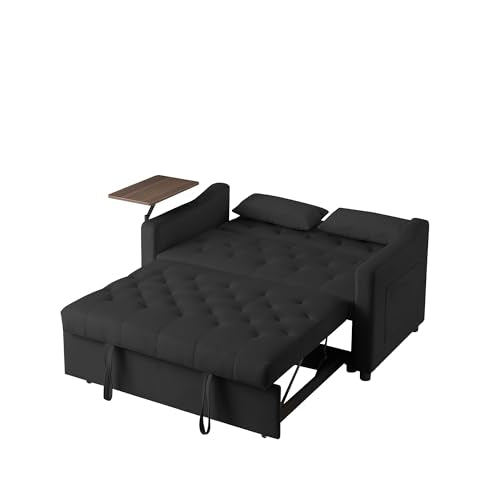 3 in1 Velvet Convertible Loveseat Sleeper Sofa Bed with Storage Pockets Y410