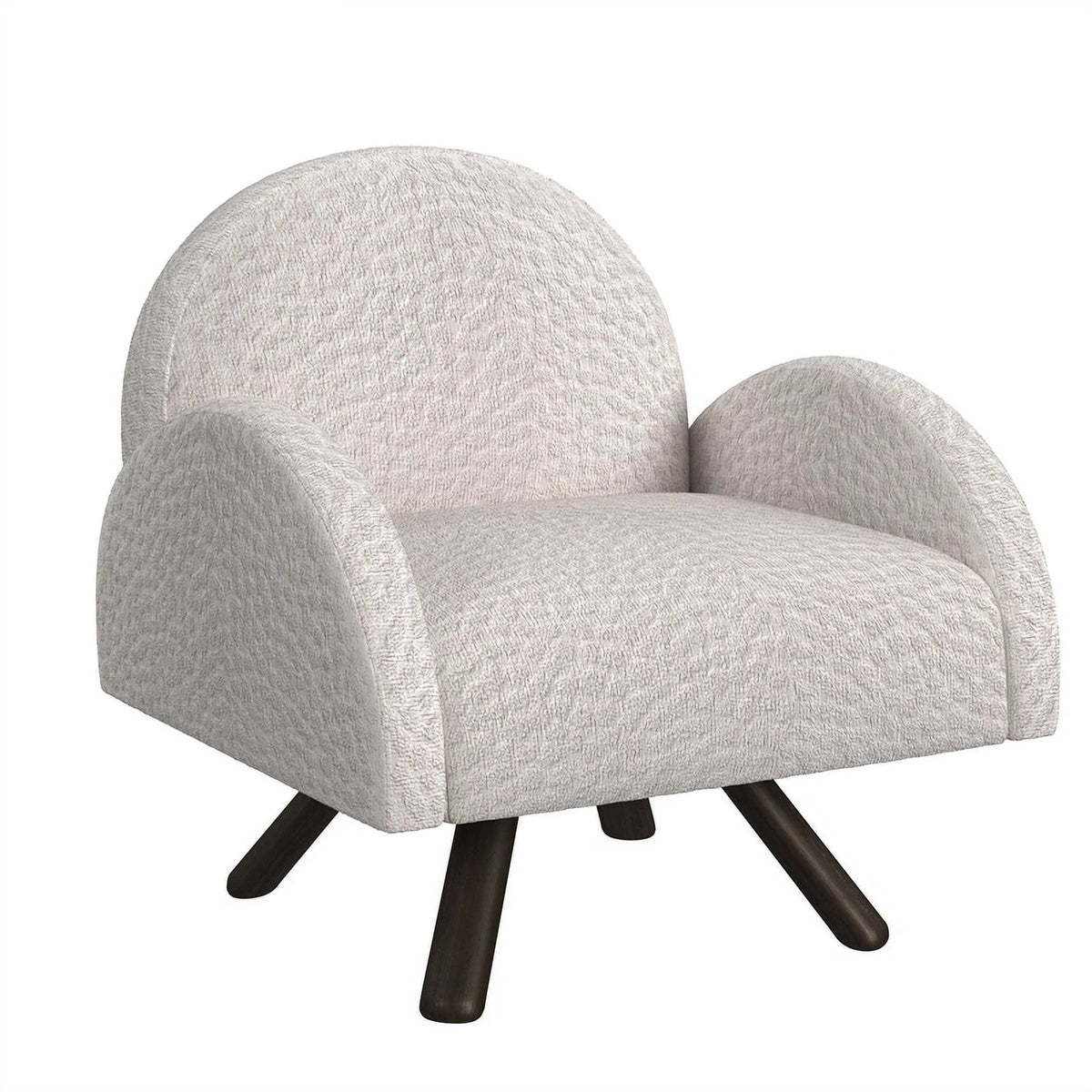Beige Accent Chair with Wood Frame E167
