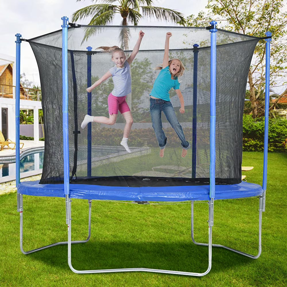 10 FT Trampoline with Safety Enclosure Net Spring Pad F196350