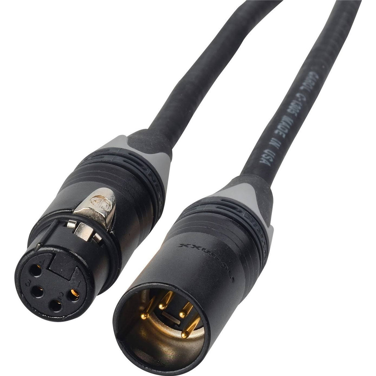 12V DC Power Cable 4-Pin XLR-M to 4-Pin XLR-F 2 Foot G601198