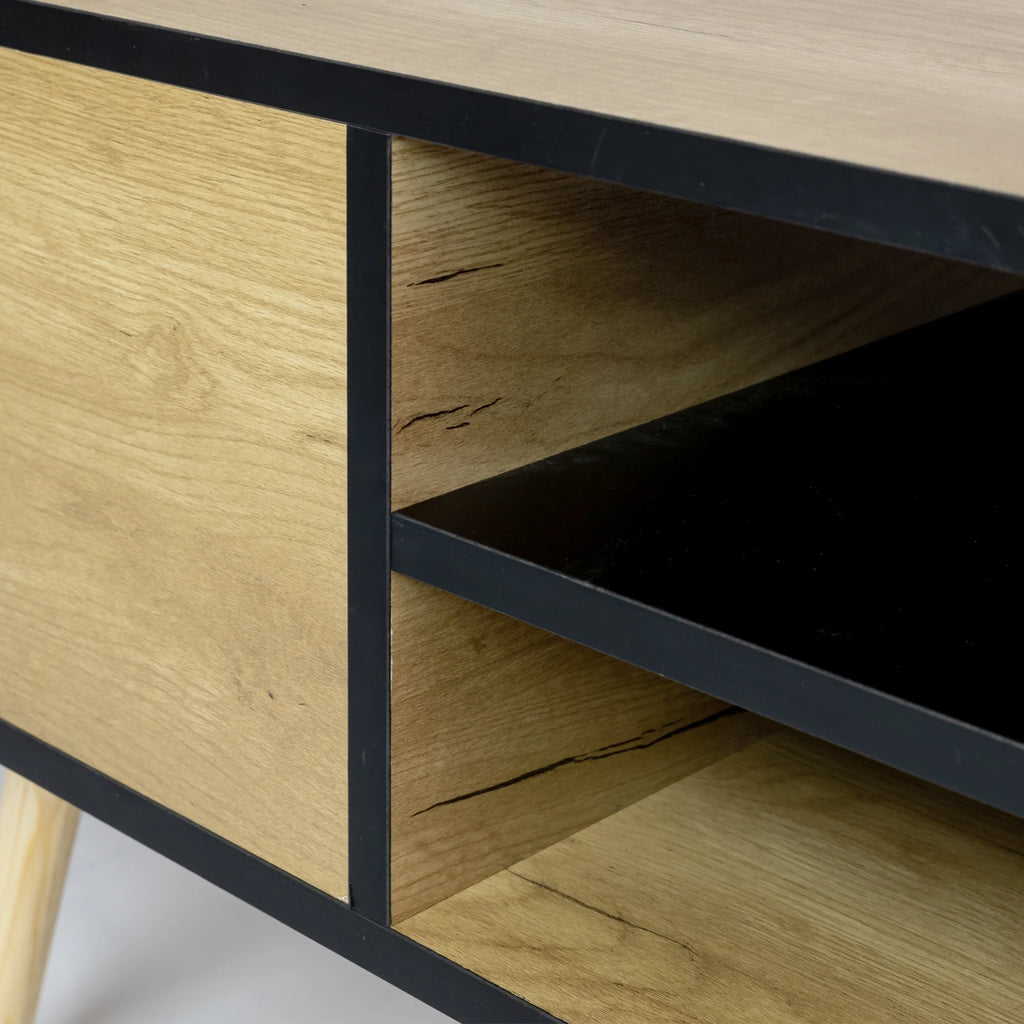 Natural Wood Coffee Table with Storage O2937