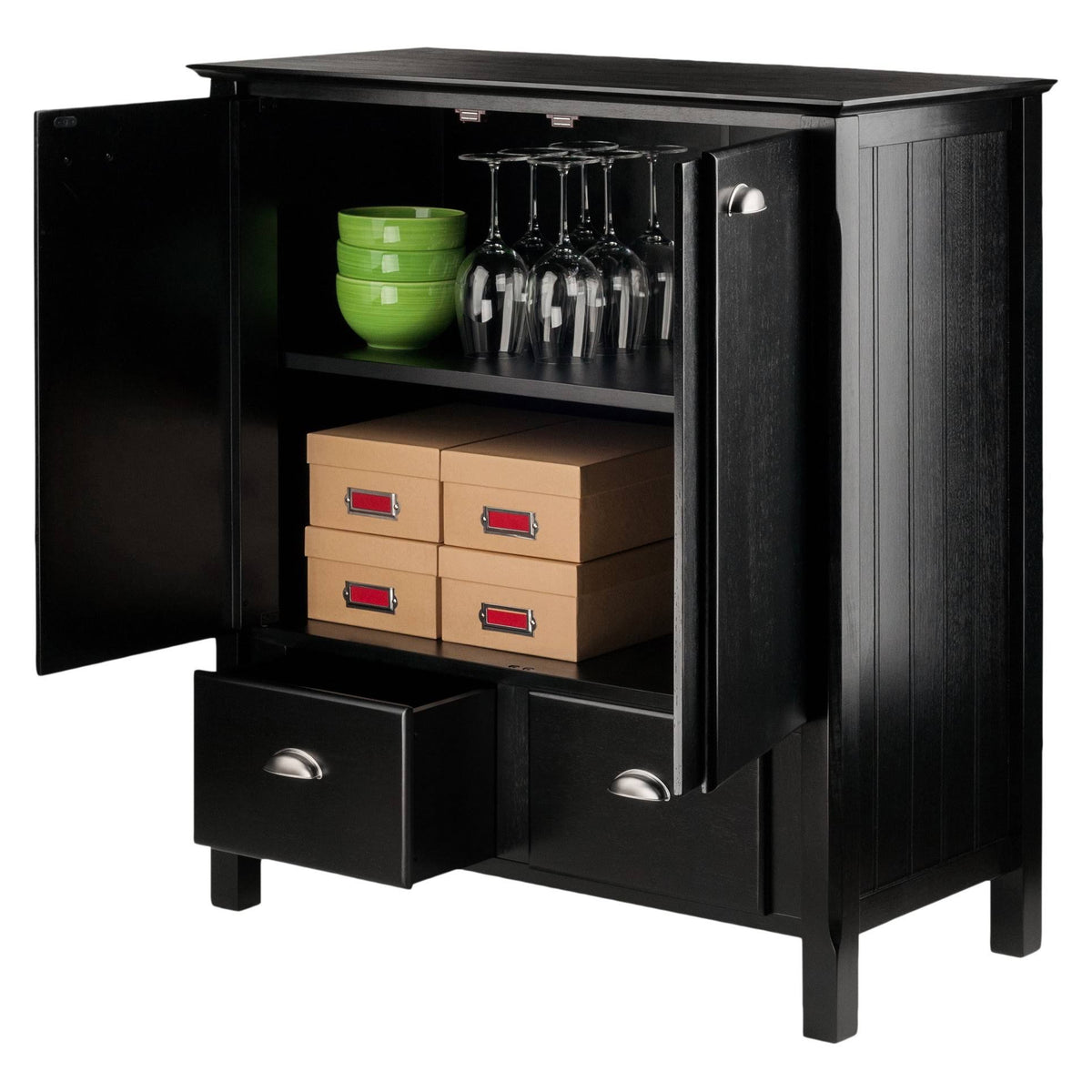 Black Cabinet with Drawers W451654