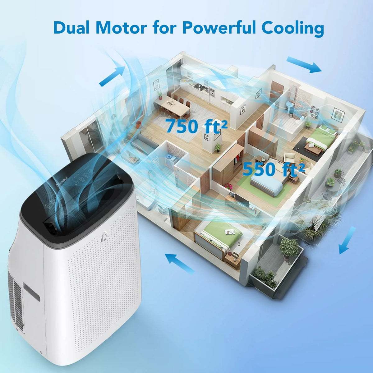 14000 BTU Portable Air Conditioner with Dehumidifier and Cooling Fan T4239
