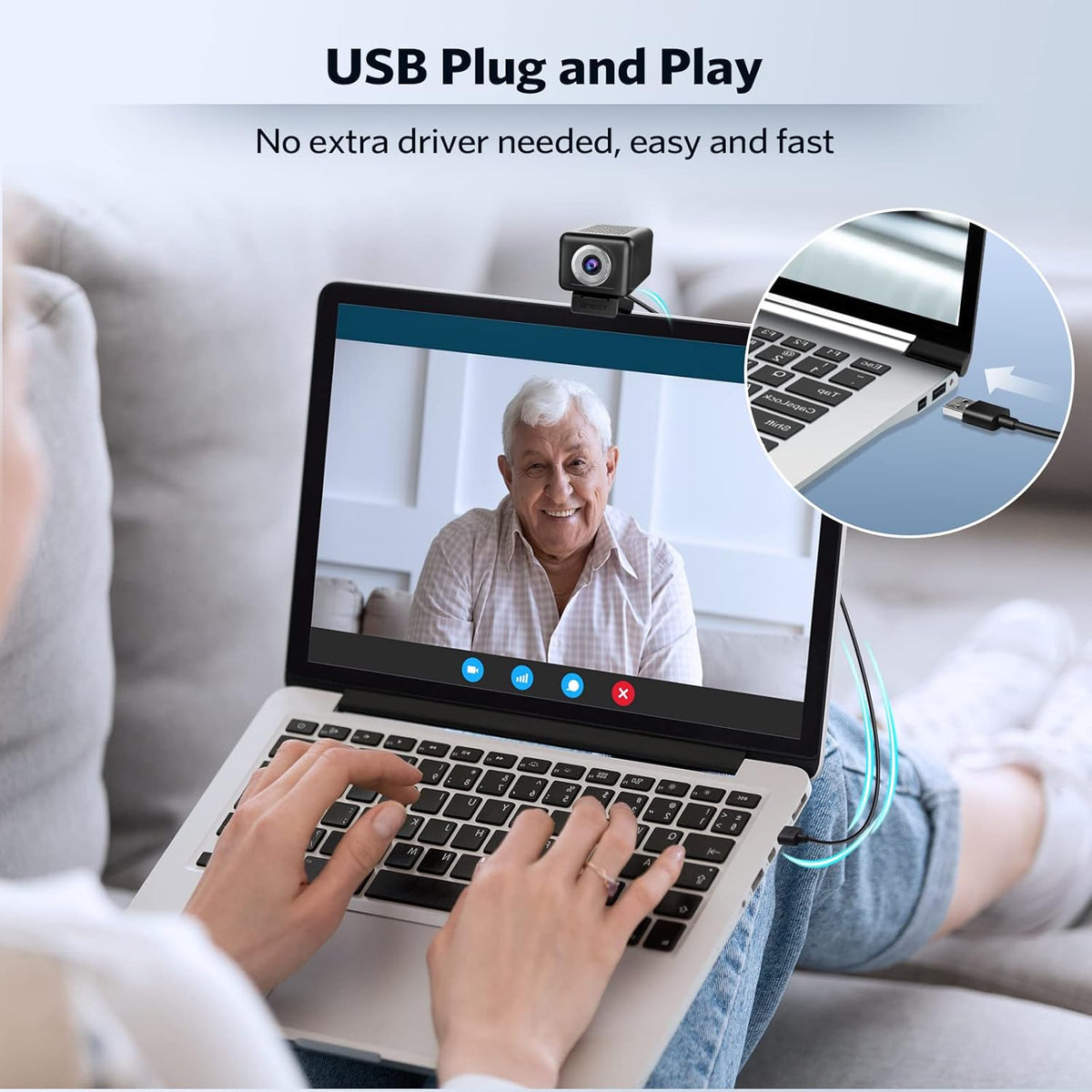 1080P 60FPS Webcam with Microphone and Speaker N67720
