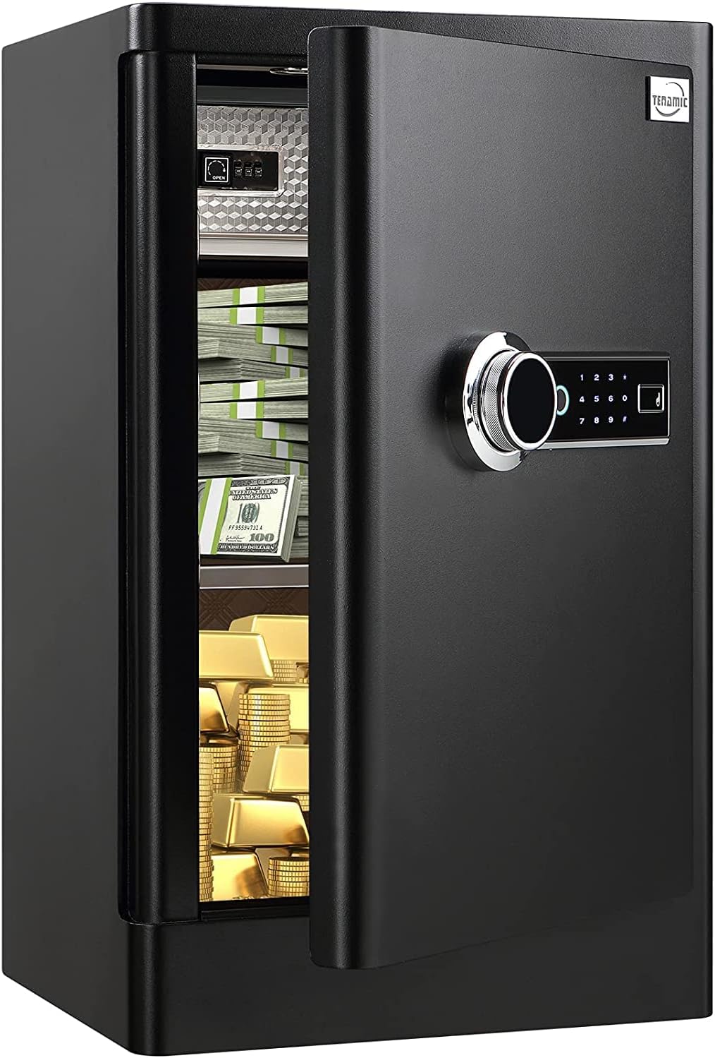 Fingerprint Safe Box 3.83 Cubic Feet with Separate Lock Box and Bottom Compartment R183048
