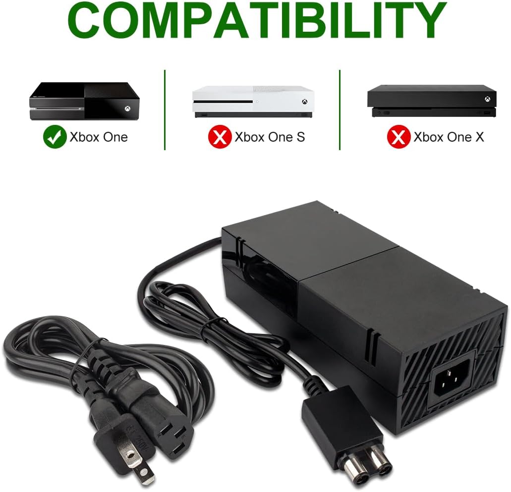 Black Power Supply AC Adapter for Xbox One Console H434490