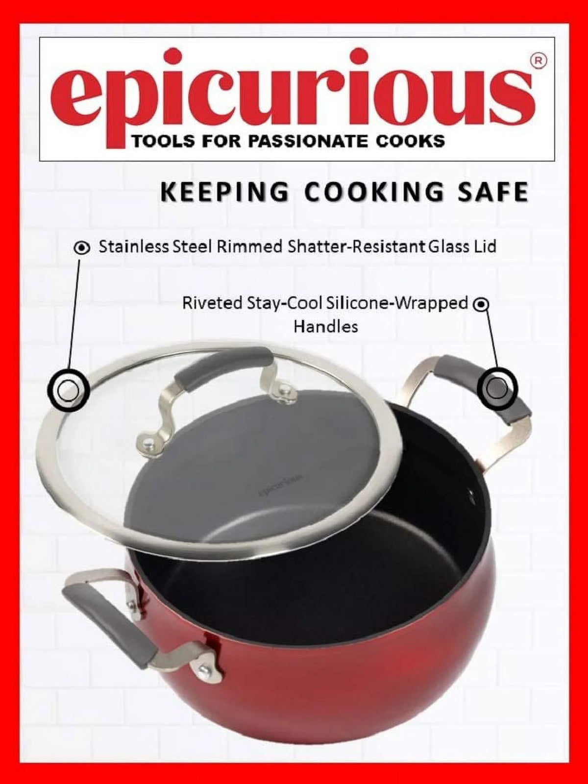 11 Piece Red Non-stick Aluminum Cookware Set Y57685