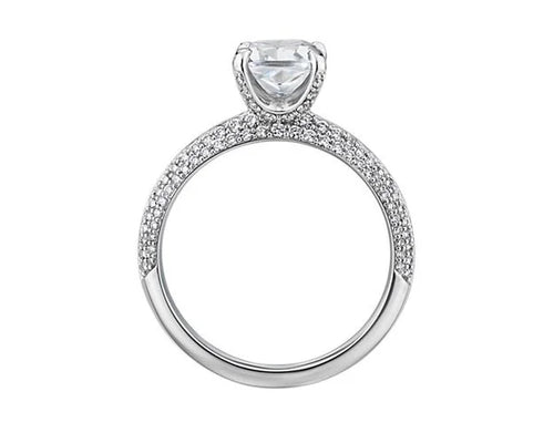 0.80 Carat Cushion Cut Real Diamond Solitaire Ring Solid 14K White Gold Size 11 A688