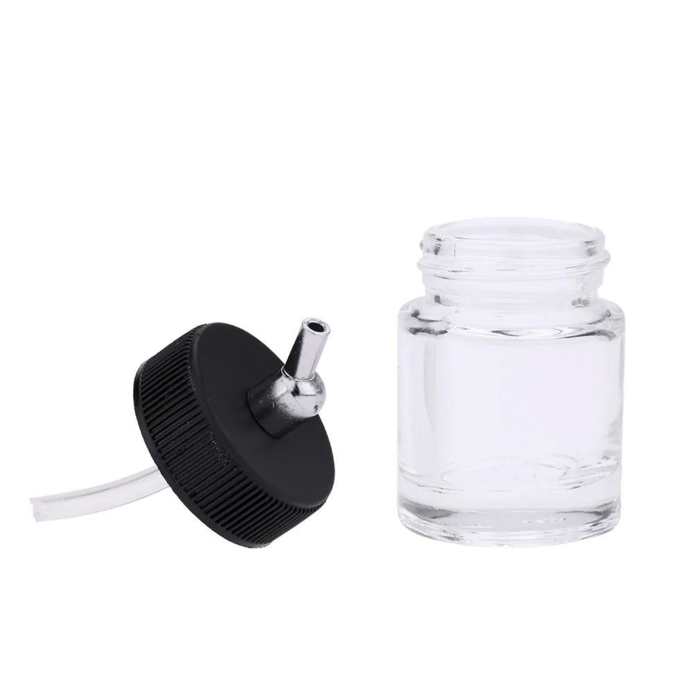 10PCS Airbrush Glass Bottles with 30° Angle Adapter Lid Q33121