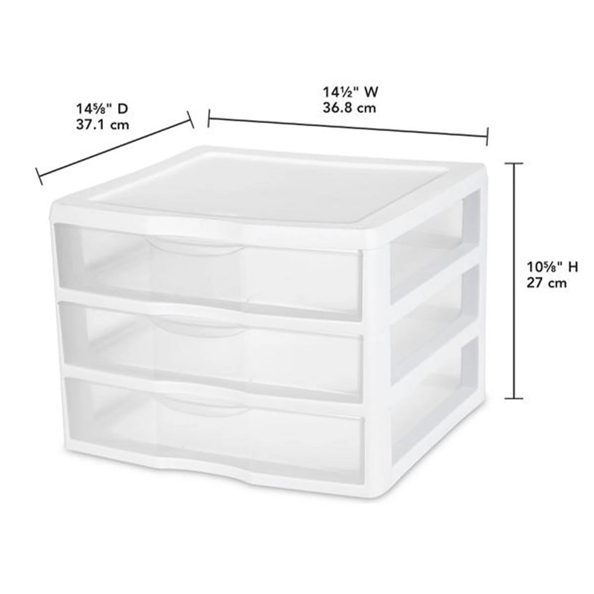 Clear Plastic 3 Drawer Storage System, 3 Pack H31879