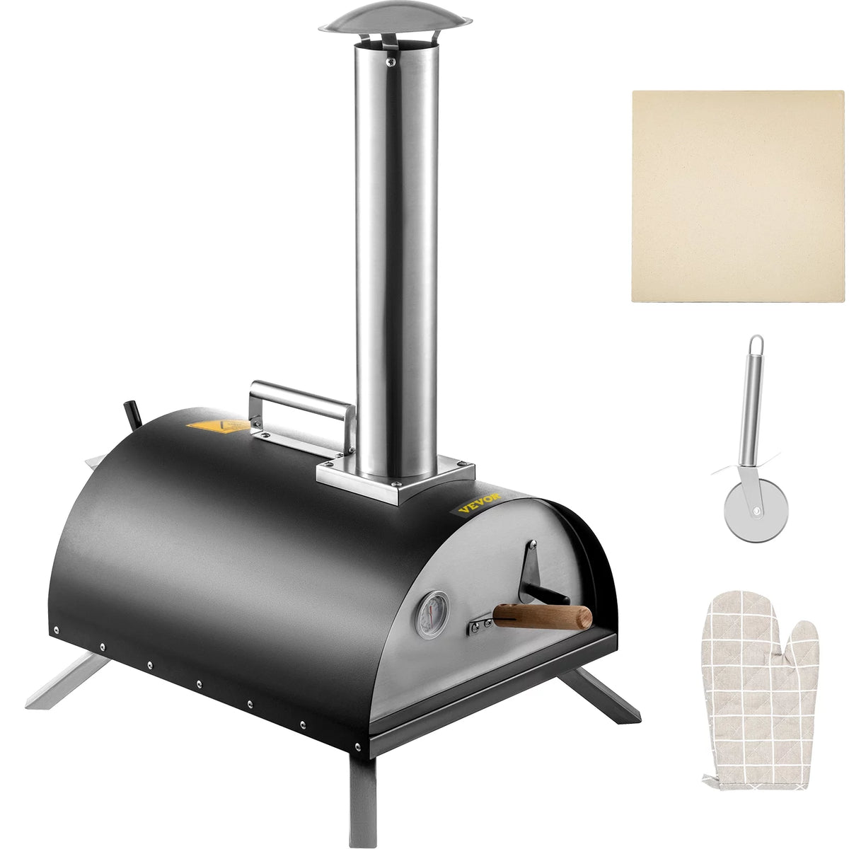 12" Stainless Steel Portable Wood Fired Pizza Oven T6950