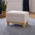 Upholstered Wood Base Storage Ottoman Y51390