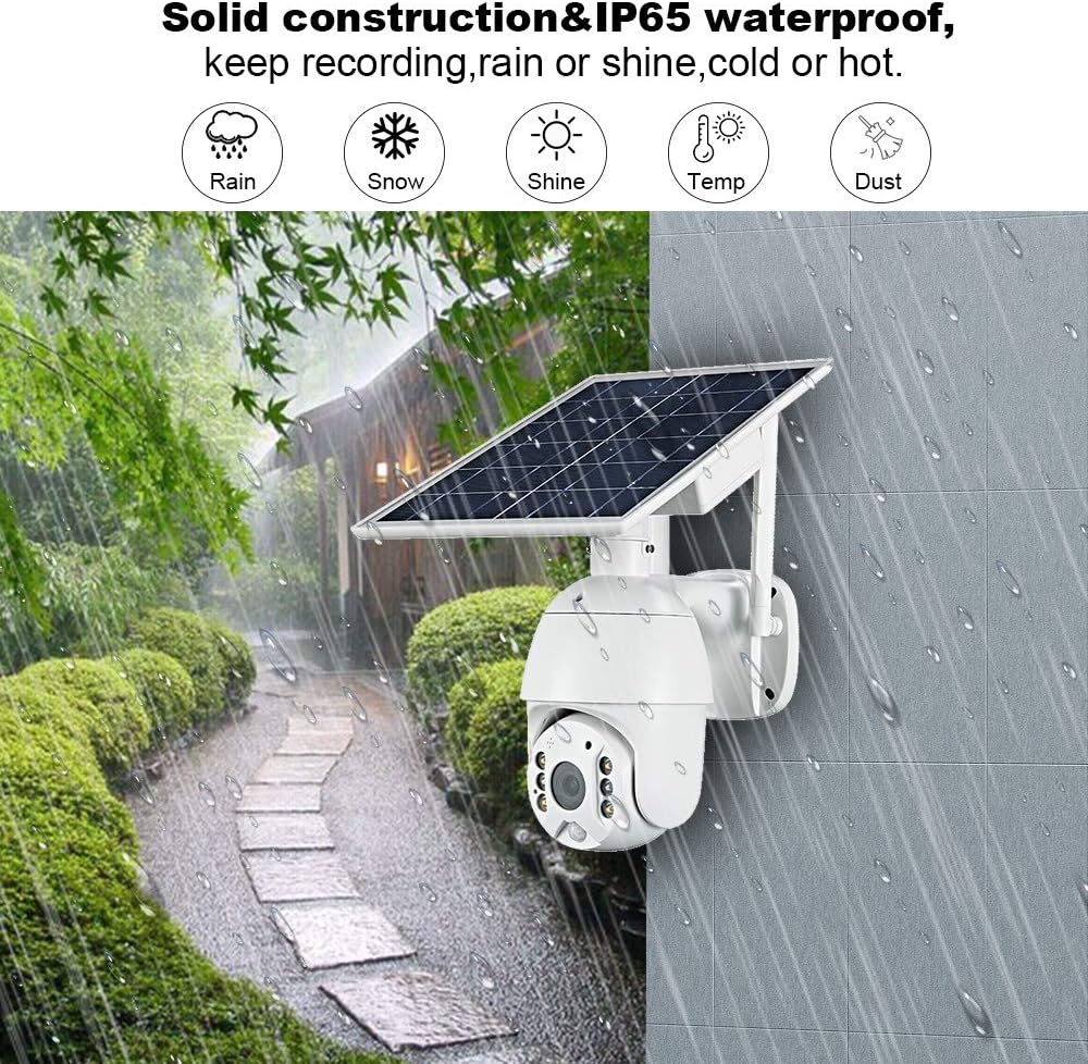 Wireless Solar Security Camera 1080P Night Vision 2-Way Audio U98005